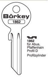 Toon details voor Borkey 1862 Cilindersleutel voor ABUS PROF. D Afbeelding van Borkey 1862 Cilindersleutel voor ABUS PROF. D