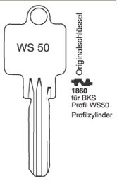 Toon details voor Borkey 1860 Cilindersleutel voor BKS WS50 Afbeelding van Borkey 1860 Cilindersleutel voor BKS WS50