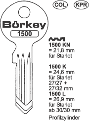 Toon details voor Borkey 1500KN Cilindersleutel voor STARLET Afbeelding van Borkey 1500KN Cilindersleutel voor STARLET