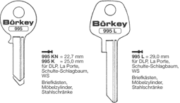 Toon details voor Borkey 995K Cilindersleutel voor LA PORTE Afbeelding van Borkey 995K Cilindersleutel voor LA PORTE