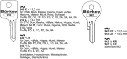 Toon details voor Borkey 942½K Cilindersleutel voor DOM.HAEF.ETC Afbeelding van Borkey 942½K Cilindersleutel voor DOM.HAEF.ETC