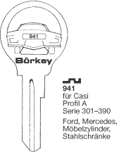 Toon details voor Borkey 941 Cilindersleutel voor CASI Afbeelding van Borkey 941 Cilindersleutel voor CASI