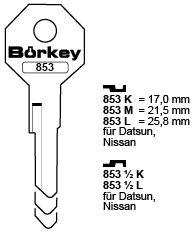 Toon details voor Borkey 853½K Cilindersleutel voor DATSUN, NISS Afbeelding van Borkey 853½K Cilindersleutel voor DATSUN, NISS
