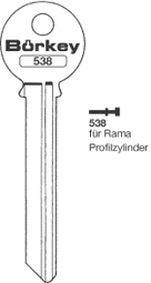 Toon details voor Borkey 538 Cilindersleutel voor RAMA, STAHL Afbeelding van Borkey 538 Cilindersleutel voor RAMA, STAHL