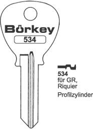 Toon details voor Borkey 534 Cilindersleutel voor RIQUIER GR Afbeelding van Borkey 534 Cilindersleutel voor RIQUIER GR