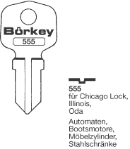 Toon details voor Borkey 555 Cilindersleutel voor ODA Afbeelding van Borkey 555 Cilindersleutel voor ODA