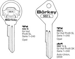 Toon details voor Borkey 582½L Cilindersleutel voor HUF SL OPEL Afbeelding van Borkey 582½L Cilindersleutel voor HUF SL OPEL