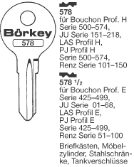 Toon details voor Borkey 578 Cilindersleutel voor P.J. RENZ JU Afbeelding van Borkey 578 Cilindersleutel voor P.J. RENZ JU