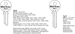 Toon details voor Borkey 464K Cilindersleutel voor LA P.,PRESTA Afbeelding van Borkey 464K Cilindersleutel voor LA P.,PRESTA