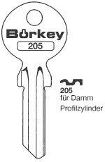 Toon details voor Borkey 205 Cilindersleutel voor DAMM Afbeelding van Borkey 205 Cilindersleutel voor DAMM