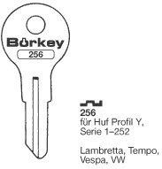 Toon details voor Borkey 256 Cilindersleutel voor HUF Y 1 252 Afbeelding van Borkey 256 Cilindersleutel voor HUF Y 1 252