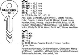 Toon details voor Borkey 257½L Cilindersleutel voor CES ETC.27,5 Afbeelding van Borkey 257½L Cilindersleutel voor CES ETC.27,5