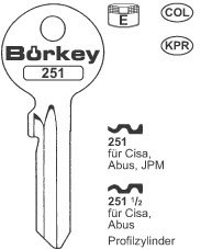 Toon details voor Borkey 251½ Cilindersleutel voor CISA 27 MM Afbeelding van Borkey 251½ Cilindersleutel voor CISA 27 MM