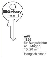 Toon details voor Borkey 1826 Cilindersleutel voor BURGWÄCHTER Afbeelding van Borkey 1826 Cilindersleutel voor BURGWÄCHTER