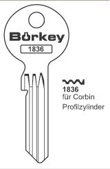 Toon details voor Borkey 1836 Cilindersleutel voor CORBIN Afbeelding van Borkey 1836 Cilindersleutel voor CORBIN