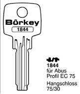 Toon details voor Borkey 1844 Cilindersleutel voor ABUS Afbeelding van Borkey 1844 Cilindersleutel voor ABUS