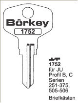 Toon details voor Borkey 1752 Cilindersleutel voor JU, PROFIL C Afbeelding van Borkey 1752 Cilindersleutel voor JU, PROFIL C