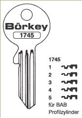Toon details voor Borkey 1745 4 Cilindersleutel voor BAB Afbeelding van Borkey 1745 4 Cilindersleutel voor BAB