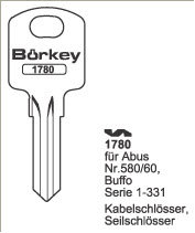 Toon details voor Borkey 1780 Cilindersleutel voor ABUS Afbeelding van Borkey 1780 Cilindersleutel voor ABUS