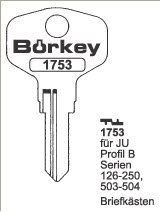Toon details voor Borkey 1753 Cilindersleutel voor JU, PROFIL B Afbeelding van Borkey 1753 Cilindersleutel voor JU, PROFIL B