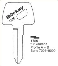 Toon details voor Borkey 1726 Cilindersleutel voor YAMAHA Afbeelding van Borkey 1726 Cilindersleutel voor YAMAHA