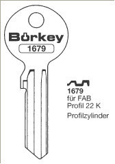 Toon details voor Borkey 1679 Cilindersleutel voor FAB, PROF.22K Afbeelding van Borkey 1679 Cilindersleutel voor FAB, PROF.22K