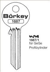 Toon details voor Borkey 1687 1 Cilindersleutel voor GEGE Afbeelding van Borkey 1687 1 Cilindersleutel voor GEGE