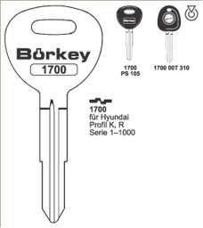 Toon details voor Borkey 1700 Cilindersleutel voor HYUNDAI Afbeelding van Borkey 1700 Cilindersleutel voor HYUNDAI
