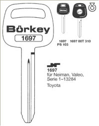 Toon details voor Borkey 1697 Cilindersleutel voor TOYOTA Afbeelding van Borkey 1697 Cilindersleutel voor TOYOTA