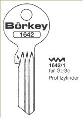 Toon details voor Borkey 1642 1 Cilindersleutel voor GEGE Afbeelding van Borkey 1642 1 Cilindersleutel voor GEGE