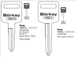 Toon details voor Borkey 1653L Cilindersleutel voor SUZUKI Afbeelding van Borkey 1653L Cilindersleutel voor SUZUKI
