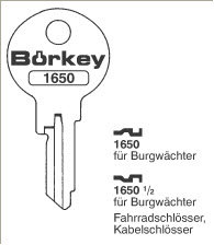 Toon details voor Borkey 1650 Cilindersleutel voor BURGWÄCHTER Afbeelding van Borkey 1650 Cilindersleutel voor BURGWÄCHTER