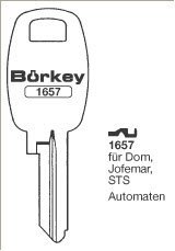 Toon details voor Borkey 1657 Cilindersleutel voor STS, DOM Afbeelding van Borkey 1657 Cilindersleutel voor STS, DOM