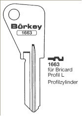 Toon details voor Borkey 1663 Cilindersleutel voor BRICARD Afbeelding van Borkey 1663 Cilindersleutel voor BRICARD