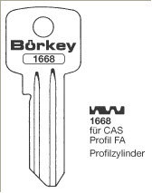 Toon details voor Borkey 1668 Cilindersleutel voor CAS PROF. Afbeelding van Borkey 1668 Cilindersleutel voor CAS PROF.