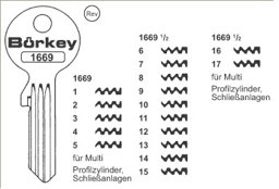 Toon details voor Borkey 1669 5 Cilindersleutel voor MULTI PR. Afbeelding van Borkey 1669 5 Cilindersleutel voor MULTI PR.