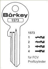 Toon details voor Borkey 1573 3 Cilindersleutel voor FCV Afbeelding van Borkey 1573 3 Cilindersleutel voor FCV