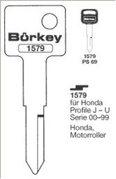 Toon details voor Borkey 1579 Cilindersleutel voor HONDA Afbeelding van Borkey 1579 Cilindersleutel voor HONDA