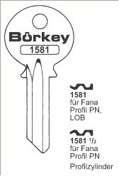 Toon details voor Borkey 1581 Cilindersleutel voor FANA, PN Afbeelding van Borkey 1581 Cilindersleutel voor FANA, PN