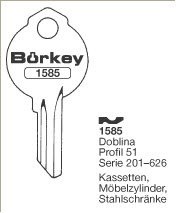 Toon details voor Borkey 1585 Cilindersleutel voor DOBLINA, 51 Afbeelding van Borkey 1585 Cilindersleutel voor DOBLINA, 51