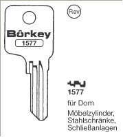 Toon details voor Borkey 1577 Cilindersleutel voor DOM SCHL.ANL. Afbeelding van Borkey 1577 Cilindersleutel voor DOM SCHL.ANL.