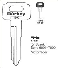 Toon details voor Borkey 1592 Cilindersleutel voor SUZUKI Afbeelding van Borkey 1592 Cilindersleutel voor SUZUKI