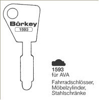 Toon details voor Borkey 1593 Cilindersleutel voor AVA Afbeelding van Borkey 1593 Cilindersleutel voor AVA