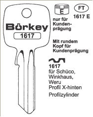 Toon details voor Borkey 1617 Cilindersleutel voor WERU TÜR Afbeelding van Borkey 1617 Cilindersleutel voor WERU TÜR