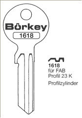 Toon details voor Borkey 1618 Cilindersleutel voor FAB Afbeelding van Borkey 1618 Cilindersleutel voor FAB