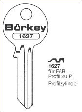 Toon details voor Borkey 1627 Cilindersleutel voor FAB Afbeelding van Borkey 1627 Cilindersleutel voor FAB