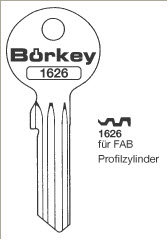 Toon details voor Borkey 1626 Cilindersleutel voor FAB Afbeelding van Borkey 1626 Cilindersleutel voor FAB