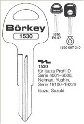 Toon details voor Borkey 1530 Cilindersleutel voor SUZUKI VITARA Afbeelding van Borkey 1530 Cilindersleutel voor SUZUKI VITARA