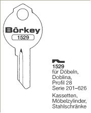 Toon details voor Borkey 1529 Cilindersleutel voor DÖBELN 28 Afbeelding van Borkey 1529 Cilindersleutel voor DÖBELN 28