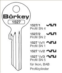 Toon details voor Borkey 1527 2 Cilindersleutel voor Z.I., SN 2 Afbeelding van Borkey 1527 2 Cilindersleutel voor Z.I., SN 2